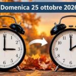ITALIA – Torna l’ORA SOLARE, orologi indietro di un’ora tra Sabato 24 Ottobre e Domenica 25 Ottobre 2026